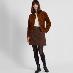 Uniqlo Brown Wool Mini Skirt With Pockets
